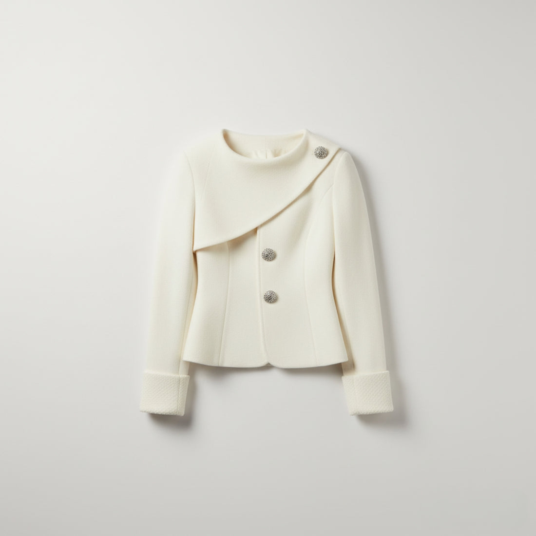 Wool Structured Tailored Peplum Hem Blazer