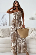 Women's Maxi Dress - Strapless Bandeau - Lightweight Fabric - Elegant Flowing Fit