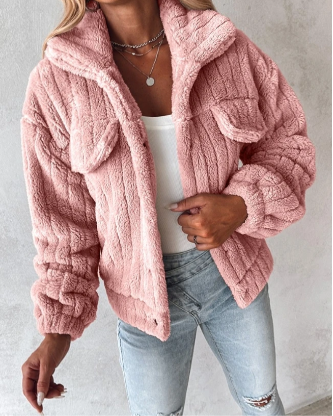 Oversized Quilted Button Front Jacket