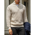 Men's Sweater with Half-Zip – Textured Knit – Tailored Fit – Ribbed Edges
