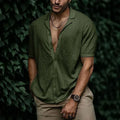 Men's Shirt - Short Sleeved - Light and Breathable - Button Closure - Relaxed Fit