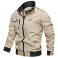 Men's Jacket – Slim Fit – Cotton Blend – Stand Collar – Zipper – Ribbed Hem – Epaulettes