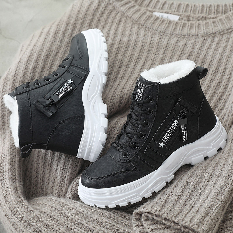 Platform Lace-Up High-Top Boots