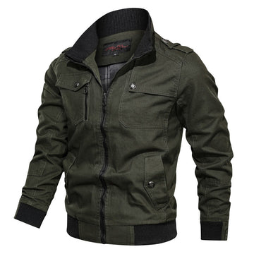 Slim Cotton Blend Stand Collar Jacket