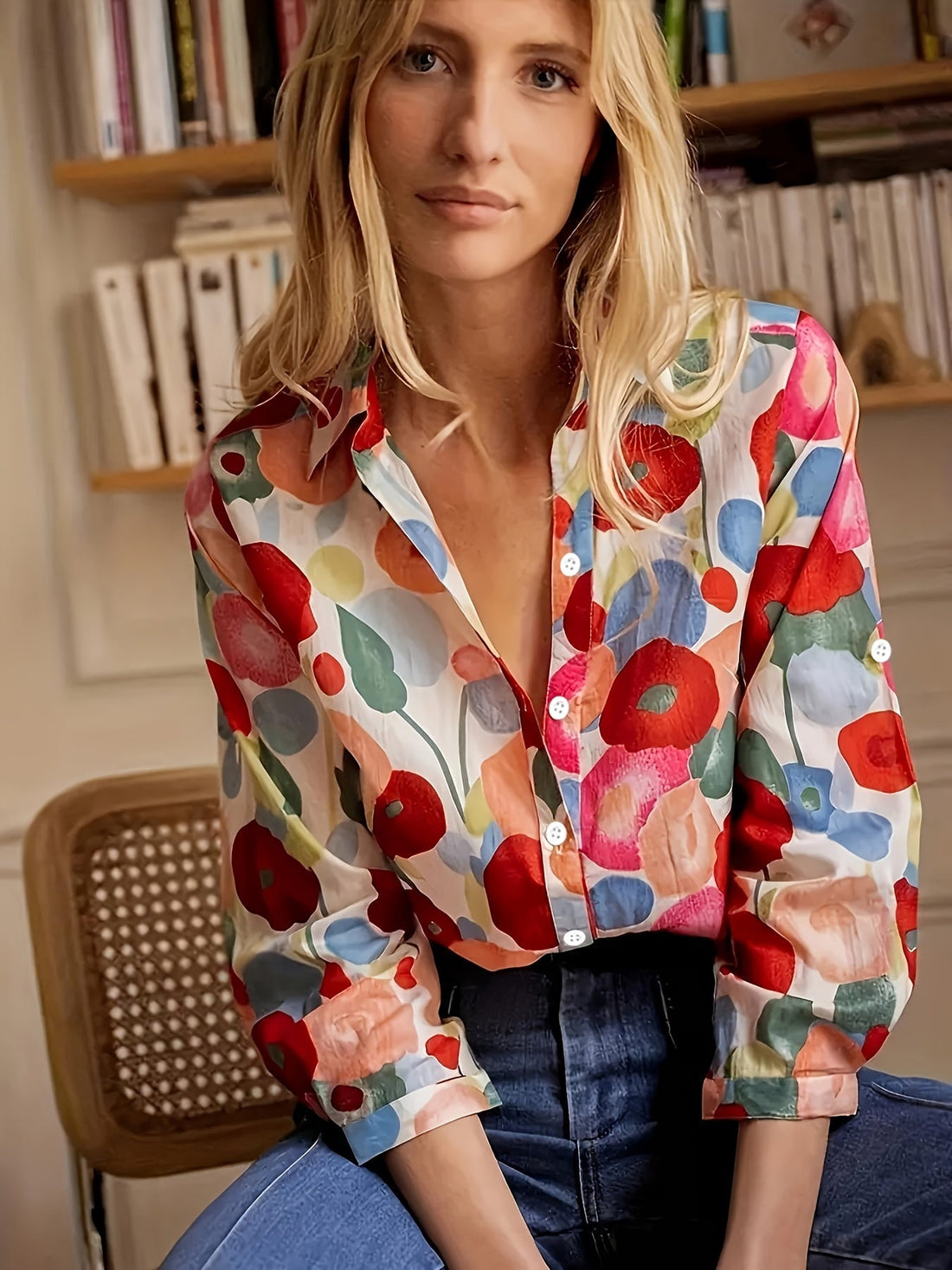 Lightweight Cotton Floral Long Sleeve Shirt