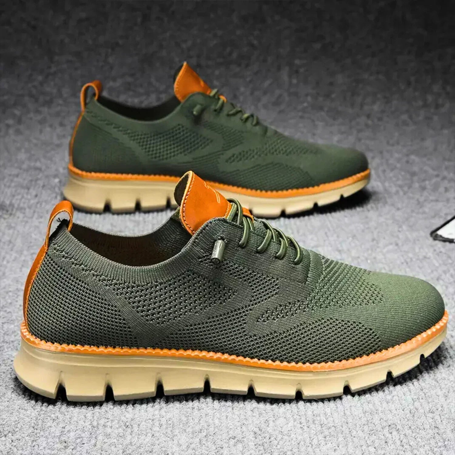 Men's Sneakers – Breathable Knit – Flexible Lightweight Sole – Lace Closure