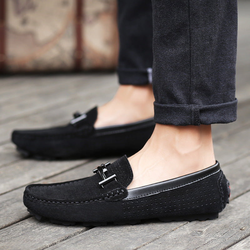Breathable Slip-on Metal Buckle Shoes Loafers