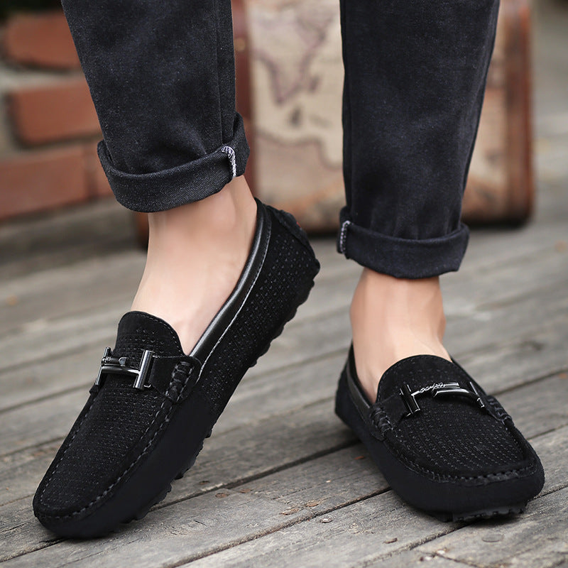 Breathable Slip-on Metal Buckle Shoes Loafers