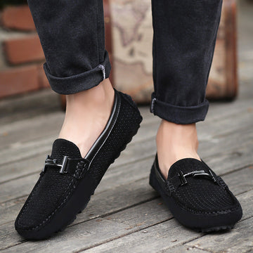 Breathable Slip-on Metal Buckle Shoes Loafers
