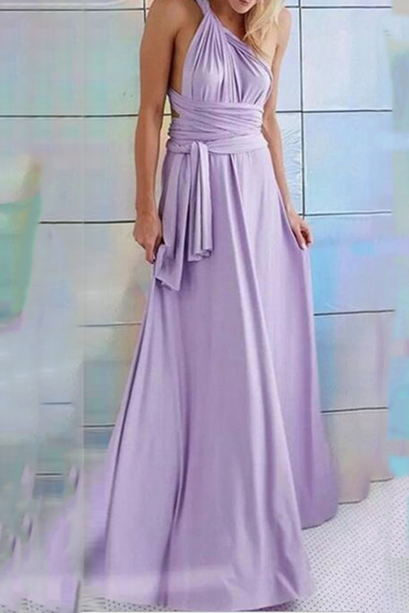 Women's Maxi Dress - Halterneck - High Slit - Flowy Elegant Fit