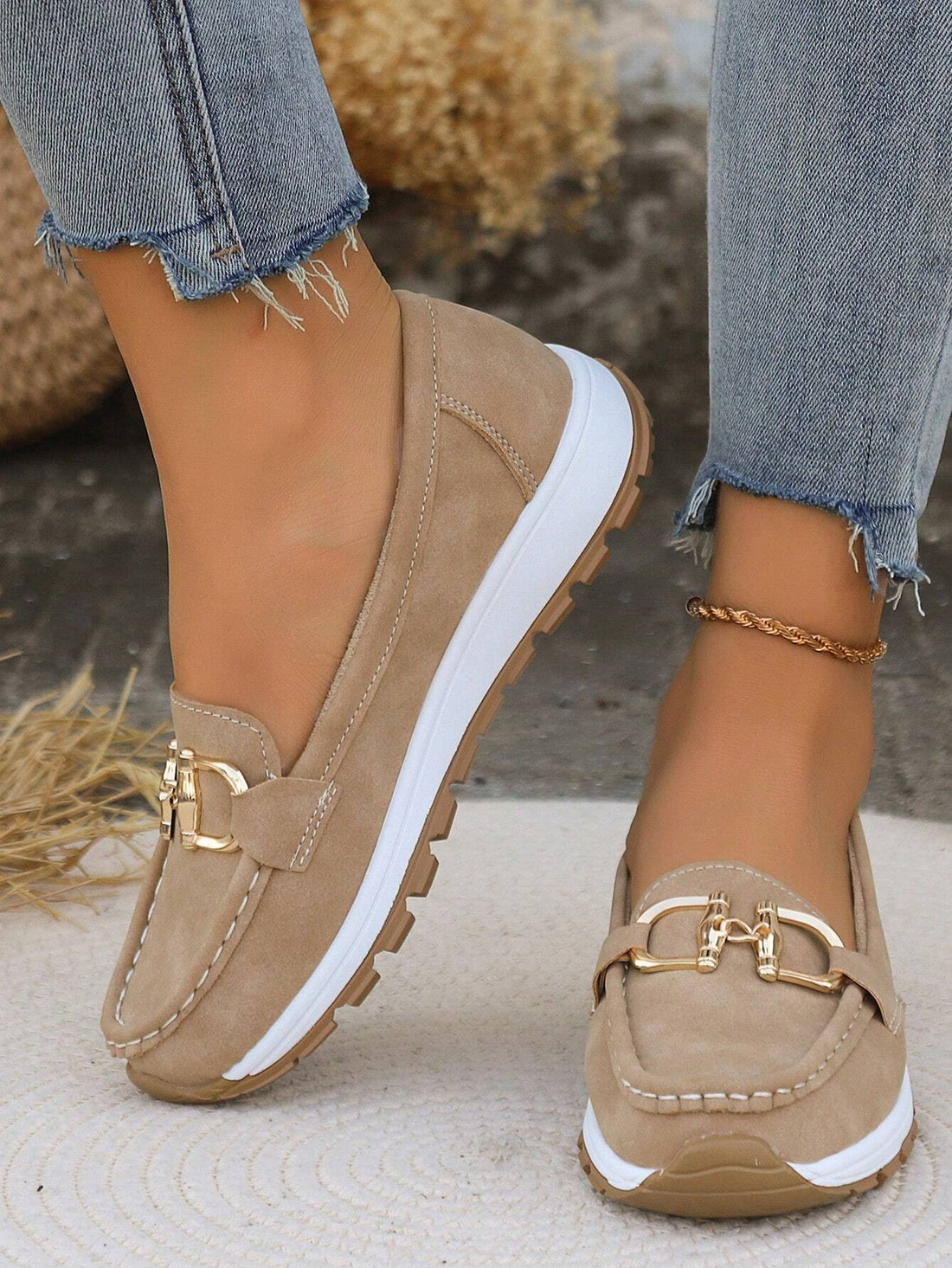 Isabella Suede Orthopedic Platform Loafers | Buckle Detail Moc Toe Loafers