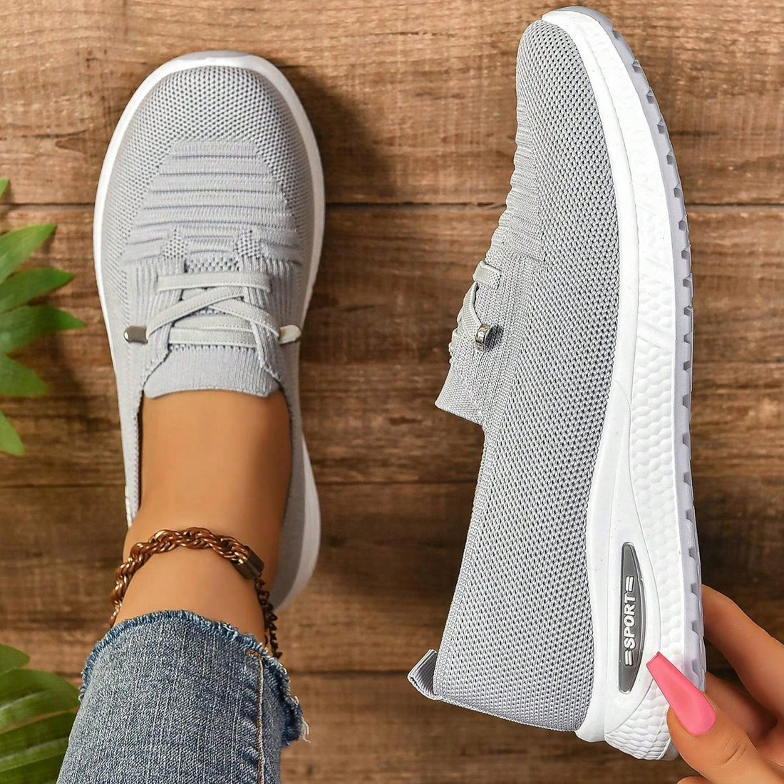 Isabella Orthopedic Walking Shoes | Slip-On Knit Low-Top Shoes