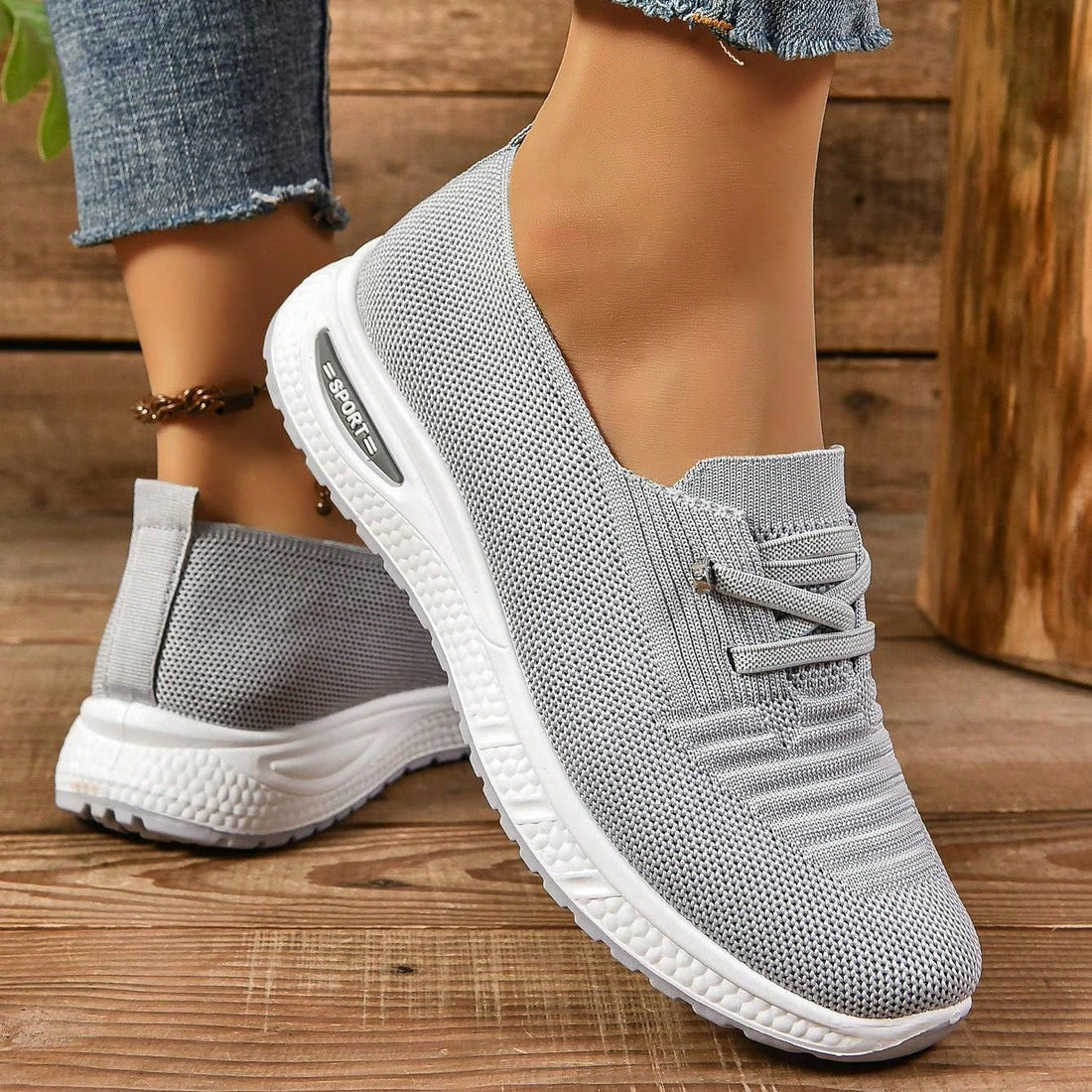 Isabella Orthopedic Walking Shoes | Slip-On Knit Low-Top Shoes
