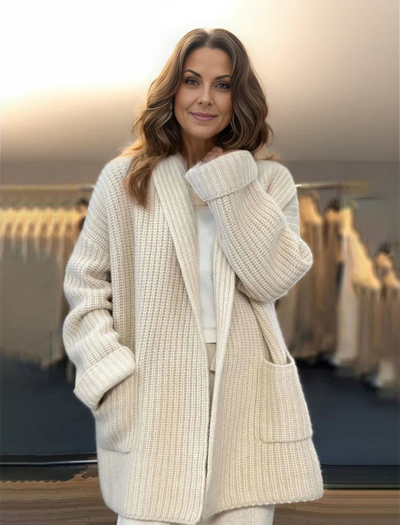 Oversized Chunky Knit Shawl Collar Cardigan