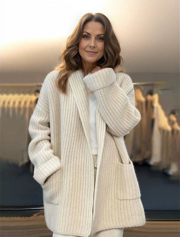 Oversized Chunky Knit Shawl Collar Cardigan