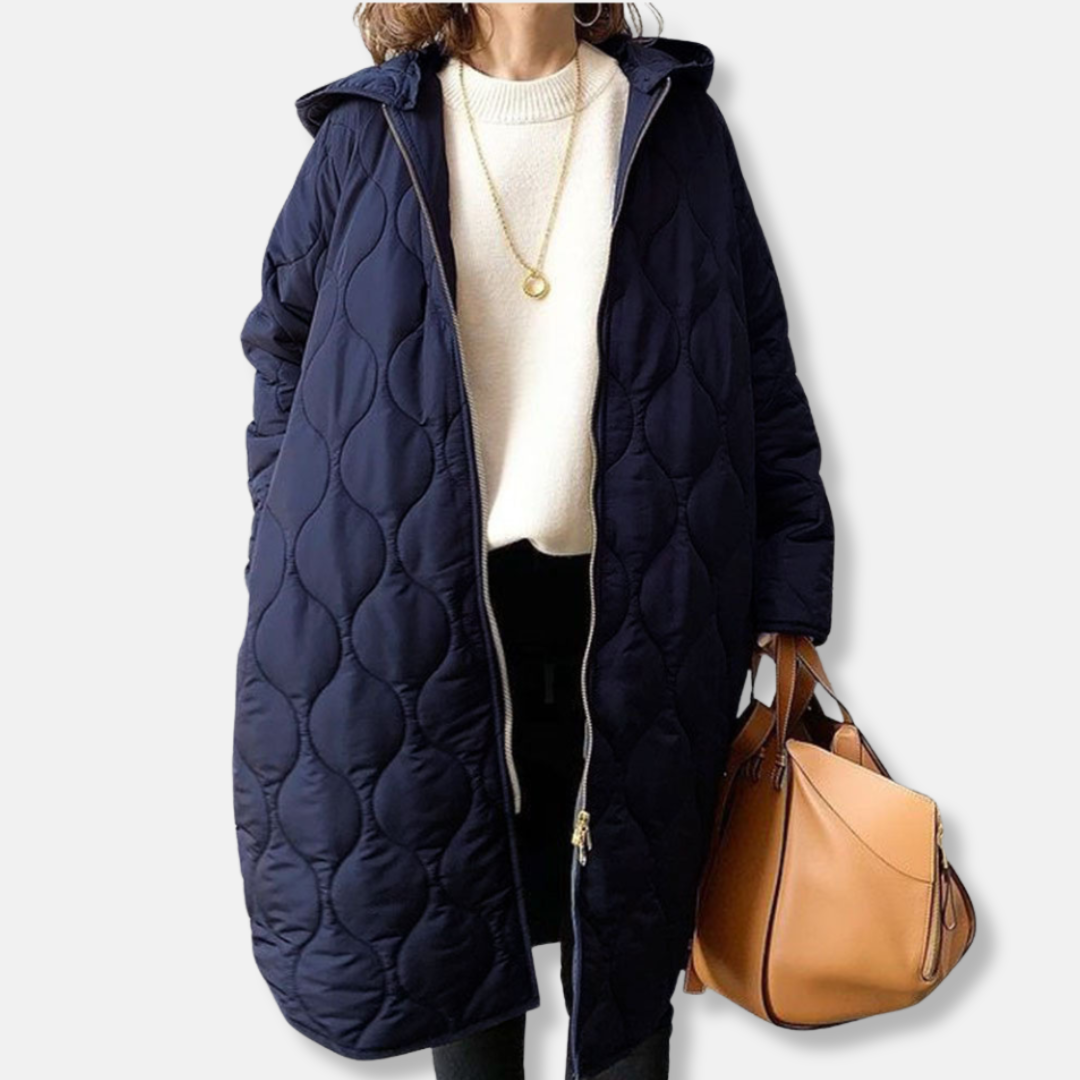Oversized Long Hooded Quilted Jacket