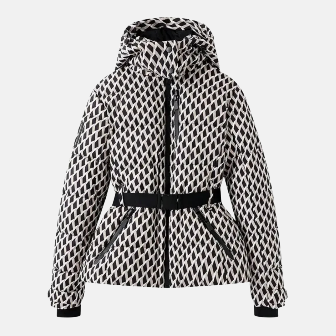 Waterproof Belted Insulated Puffer Ski Jacket