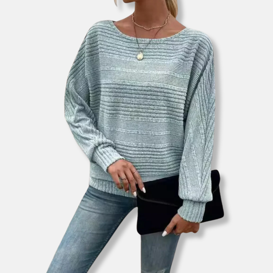Oversized Knit Dolman Boat Neck Sweater