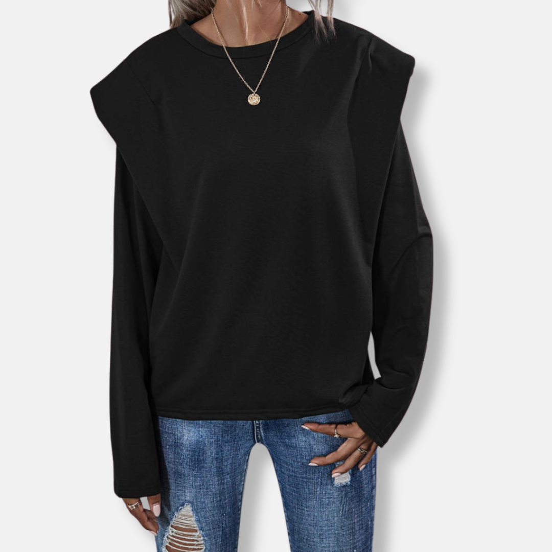 Padded Shoulder Relaxed Fit Sweatshirt