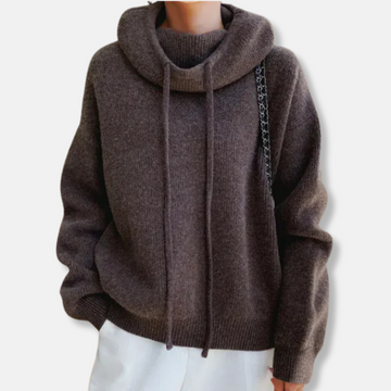 Oversized Cowl Neck Soft Knit Sweatshirt