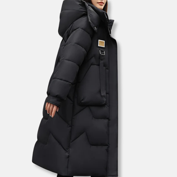 Quilted Insulated Oversized Hooded Trench Coat