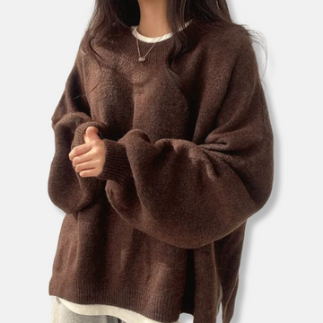 Oversized Balloon Sleeve Knit Blend Sweater