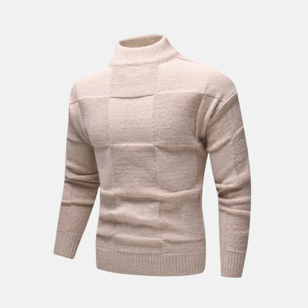 Fine Gauge Knit Slim Fit Mock Neck Sweater