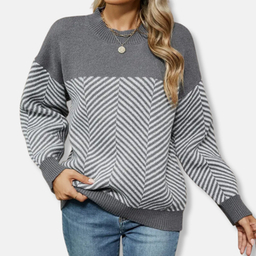 Chevron Knit Relaxed Fit Sweatshirt