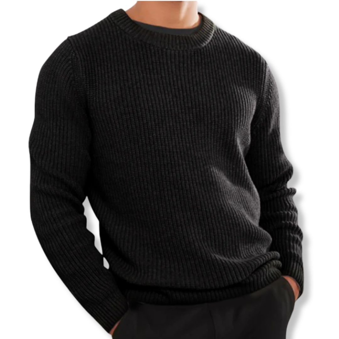 Knit Relaxed Fit Crew Neck Sweater