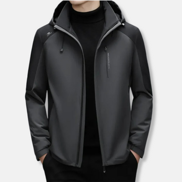 Hooded Color-Block Straight Fit Jacket