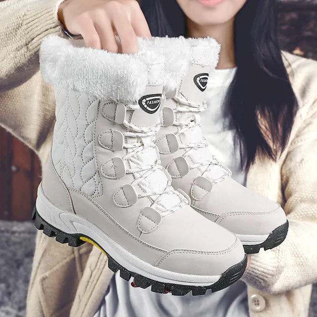 Water Resistant Quilted Faux Fur Snow Boots
