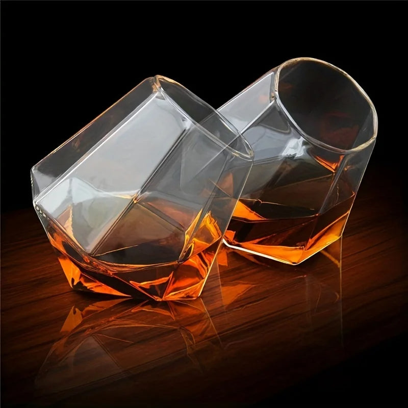 Glass Weighted Tilted Whiskey Tumbler