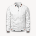 Men's Bomber Jacket – Lightweight – Relaxed Fit – Ribbed Edges with Stripes – Zipper