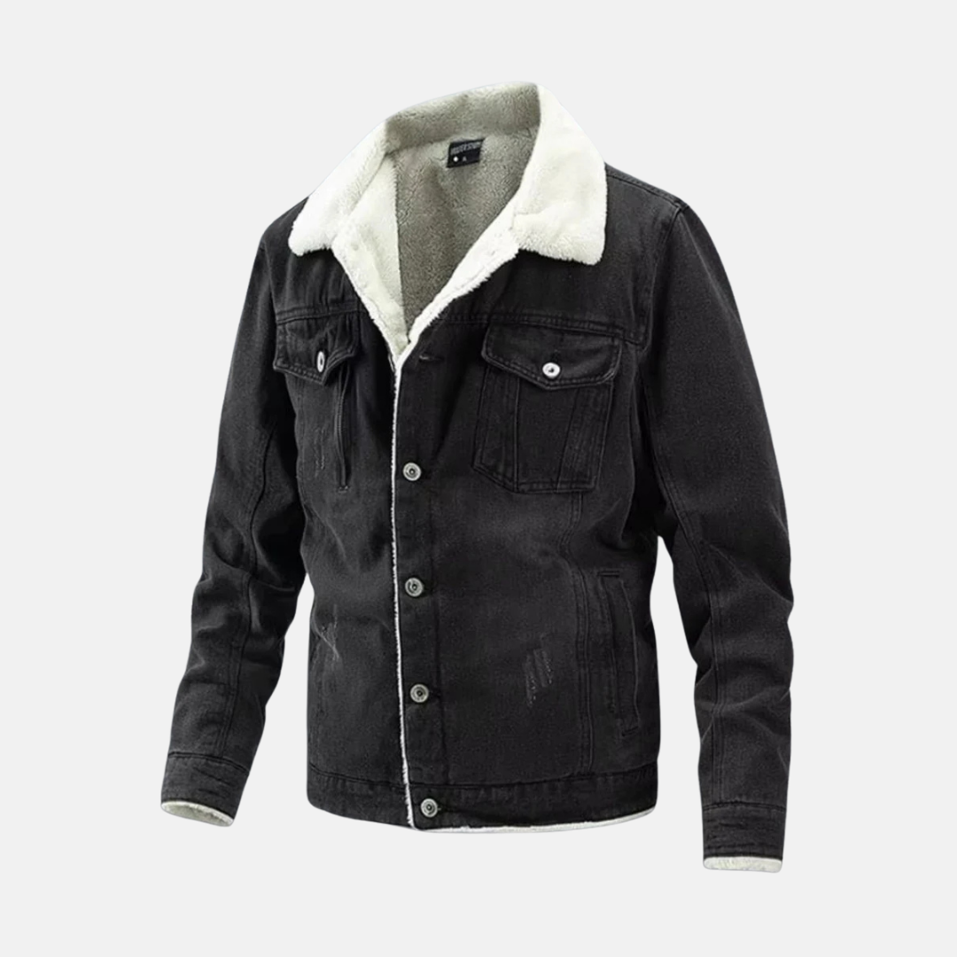 Denim Button Front Hip Length Jacket