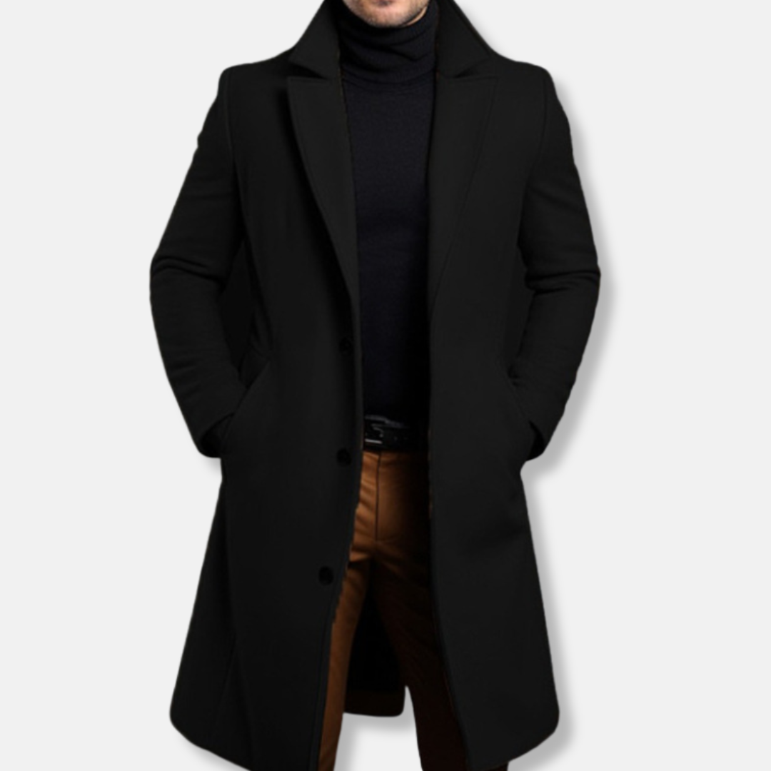 Tailored Fit Wool Blend Trench Coat