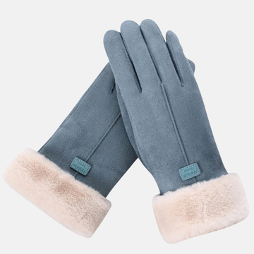 Suede-Like Touchscreen Faux Fur Cuff Gloves