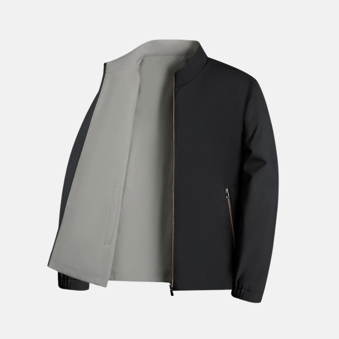 Windproof Regular Fit Stand Collar Bomber Jacket