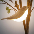 Minimalist Wood-Effect Bird Table Lamp