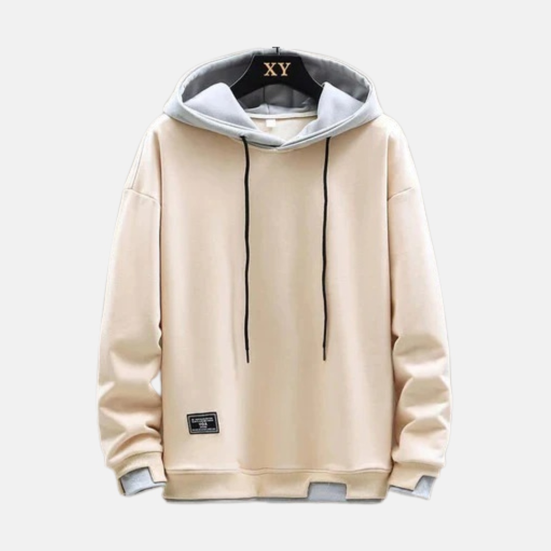 Ribbed Trim Dual-Layer Oversized Hoodie