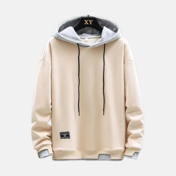 Ribbed Trim Dual-Layer Oversized Hoodie
