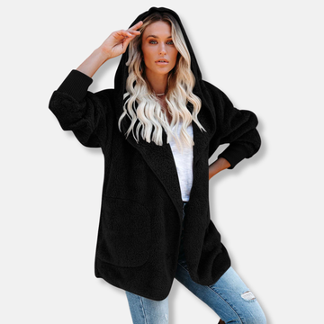 Sherpa Fleece Oversized Hooded Cardigan