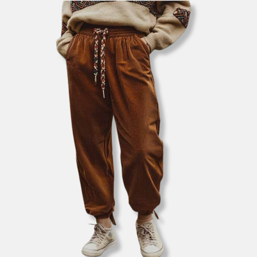 Corduroy Loose Fit Straight Leg Pants