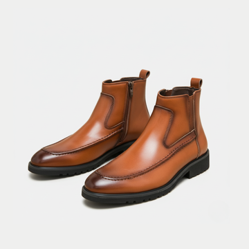 Leather Split Toe Ankle Boots