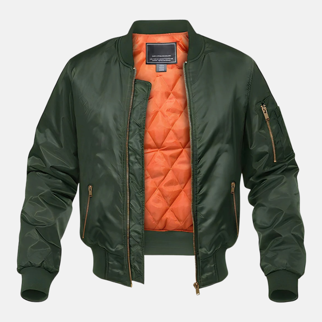 Quilted Utility Pocket Bomber Jacket