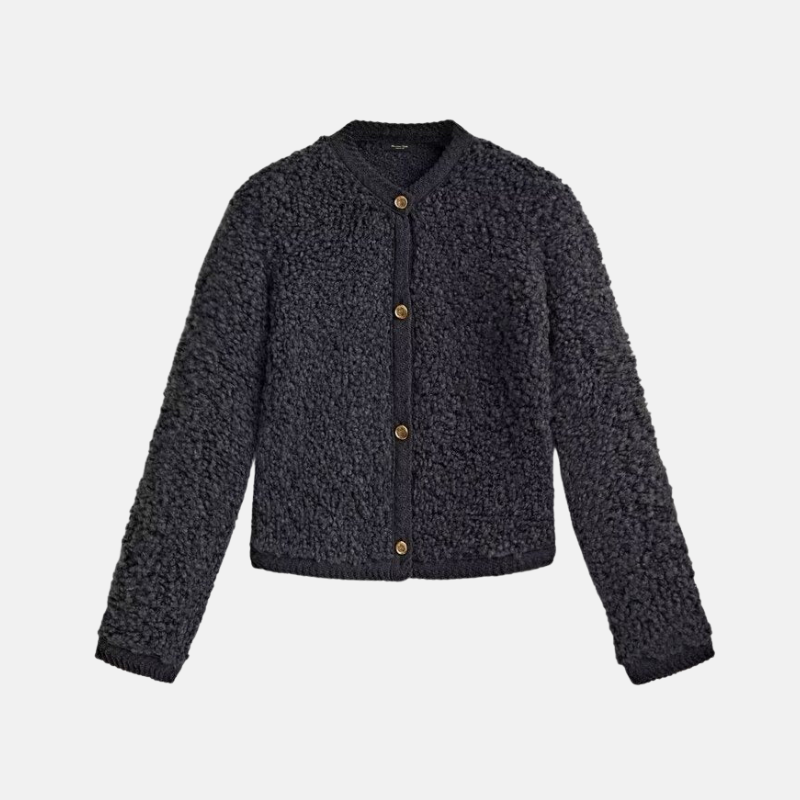 Knit Cropped Round Neck Cardigan