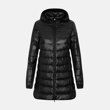 Water-Resistant Quilted Hooded Down Jacket