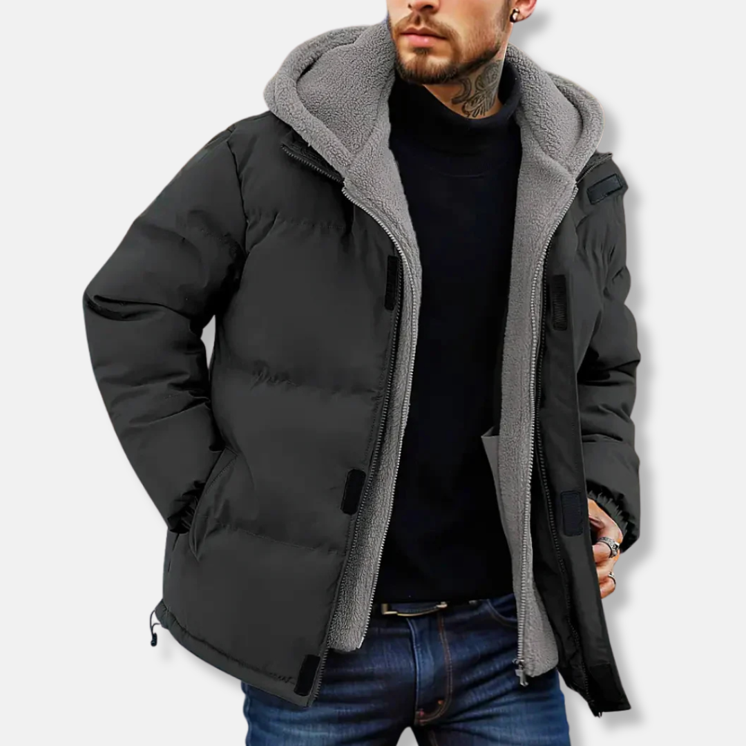 Quilted Water-Resistant Fleece Lined Puffer Jacket
