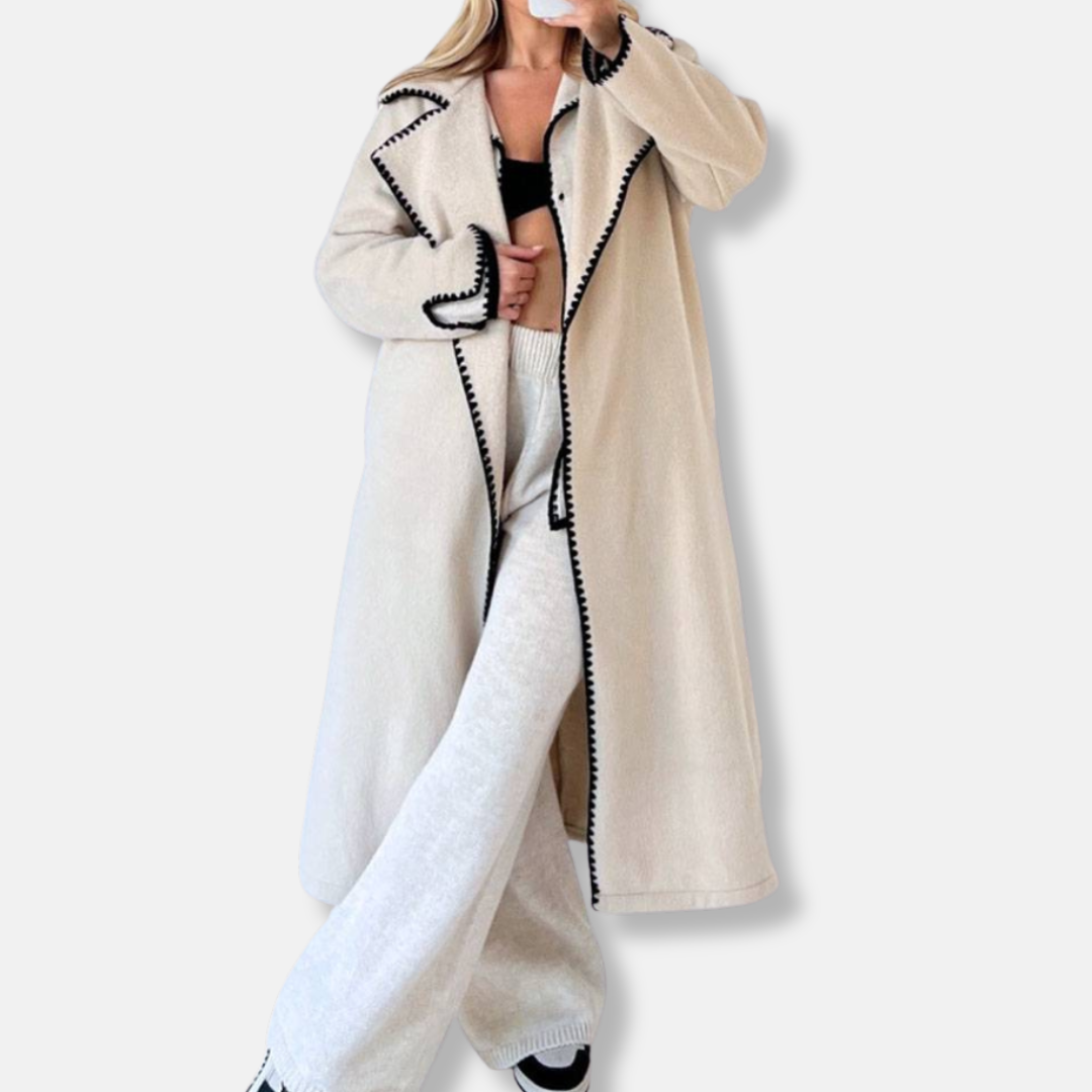 Wool Loose Fit Maxi Notched Lapel Coat