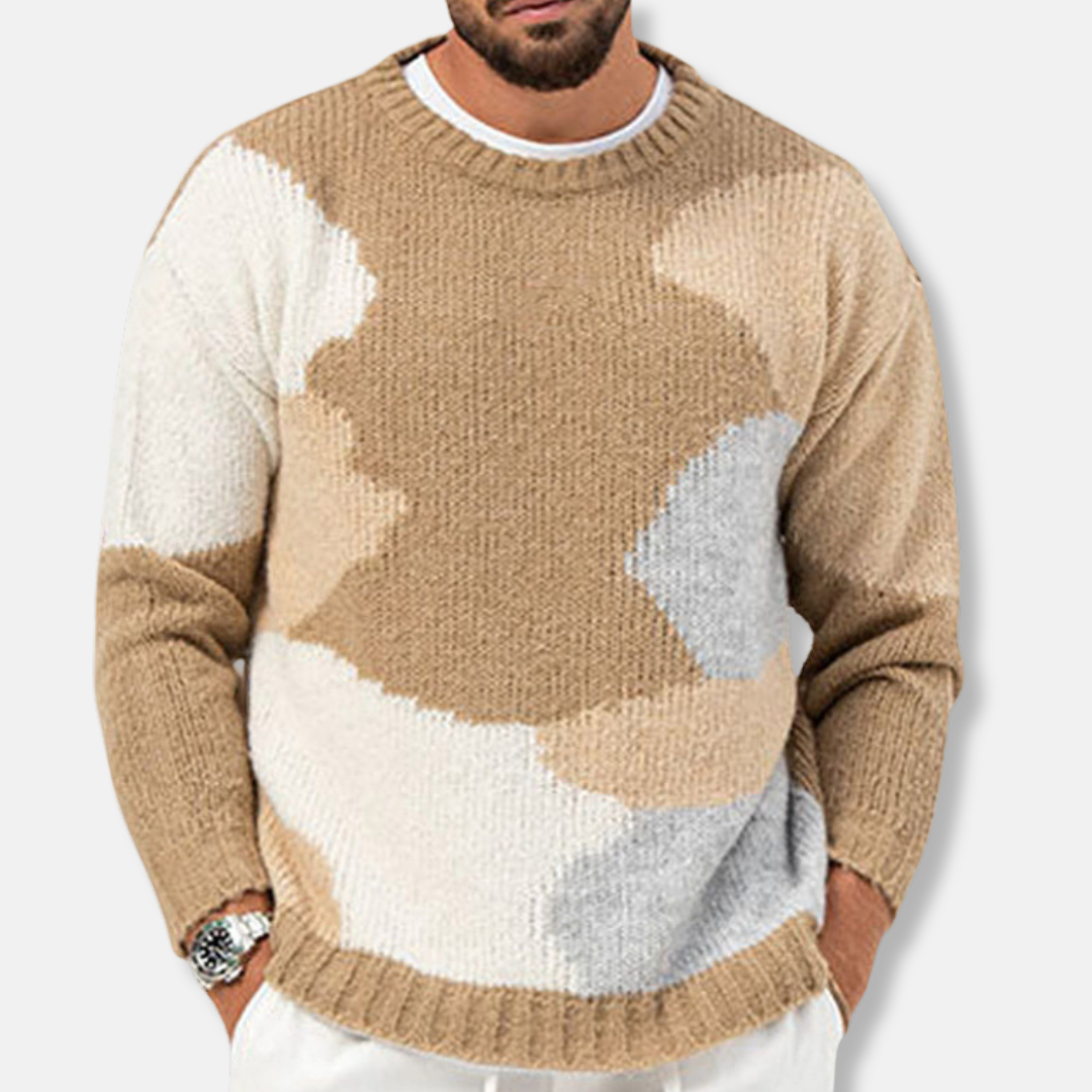 Knit Blend Relaxed Fit Crew Neck Pullover Sweater