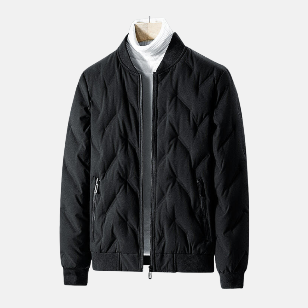 Quilted Chevron Bomber Jacket